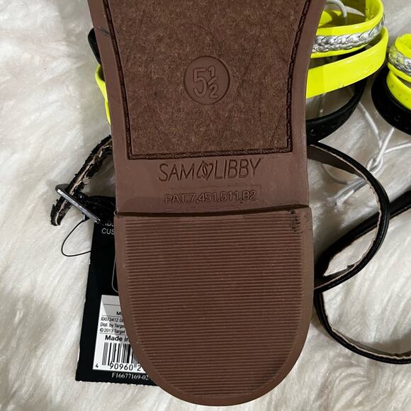 NEW Sam & Libby Kylie Multicolor Stud Strap Ankle Wrap Flat Thong Sandal 5.5 NWT - Picture 9 of 13